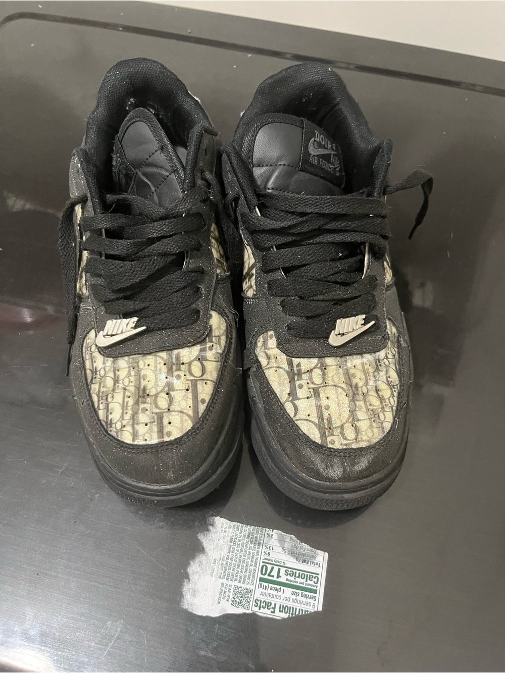 Dior Black and Beige Logo Accent Sneakers - Picture 7 of 8